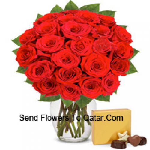 30 Red Roses with Imported Chocolates