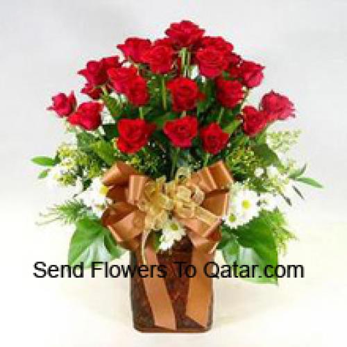 Pretty 24 Roses and 12 Gerberas