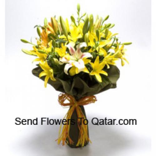 Cute Yellow and White Lilies